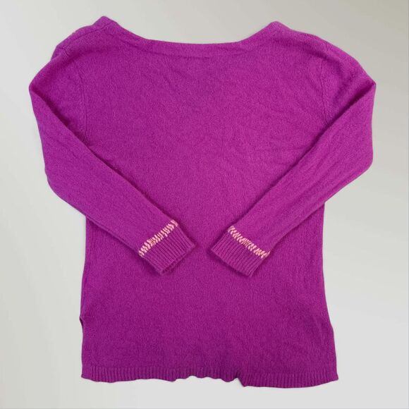 Vineyard Vines Women's Cashmere Sweater Purple Embroidered Super Soft Size Med - Picture 3 of 7